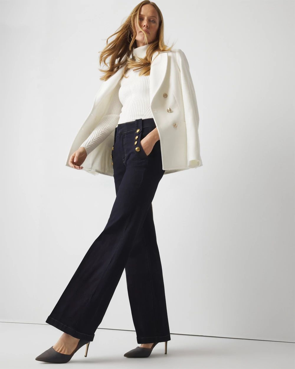 High-Rise Mariner Wide Leg Jeans | White House Black Market